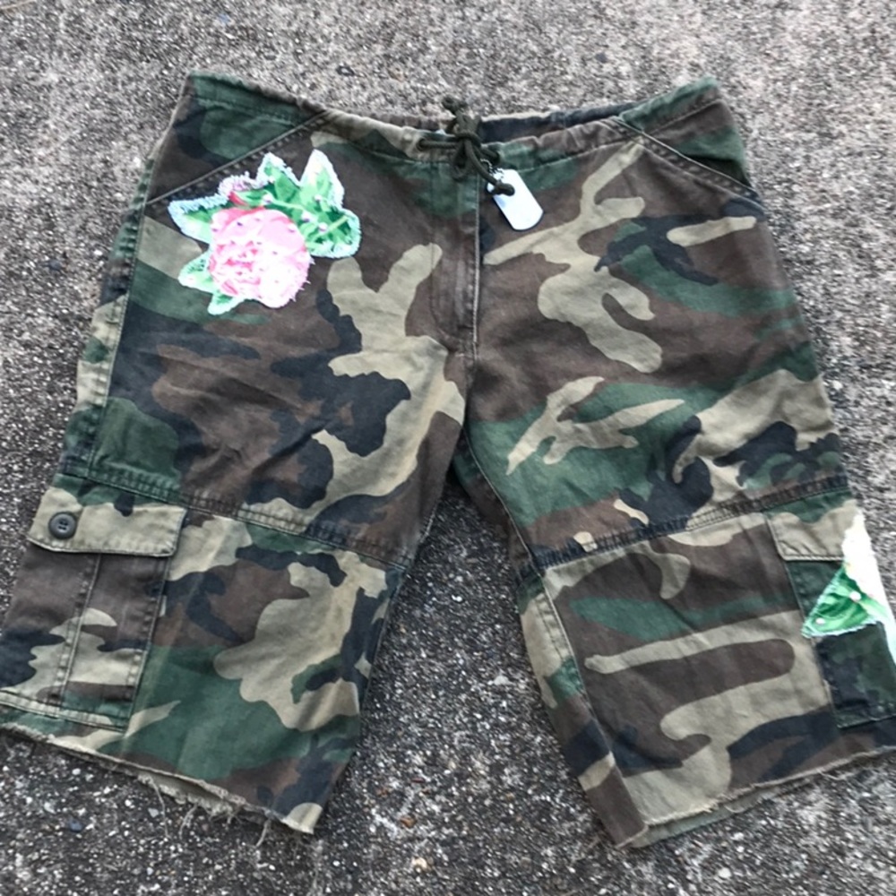 Up Cycled Rothco Camo shorts. Super cute!